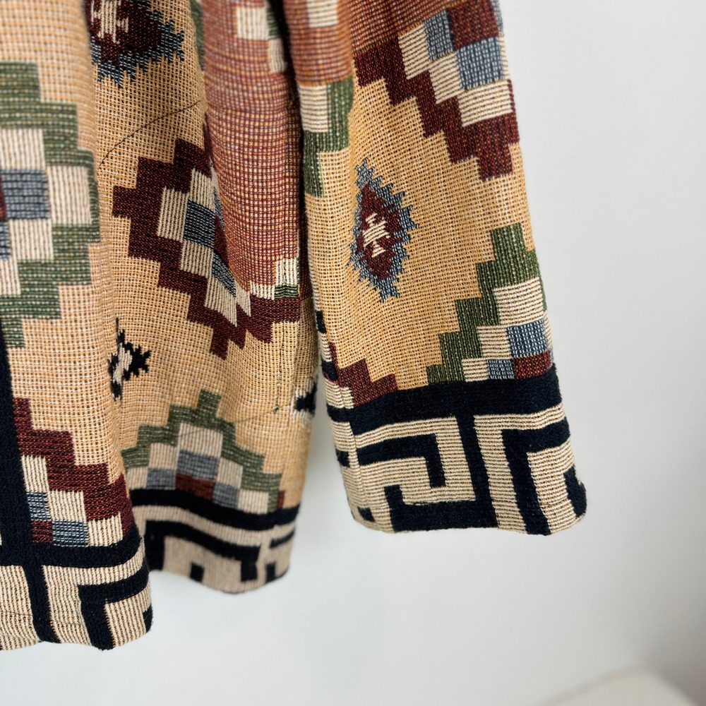 VTG! Its Outta The Bag Unge Potch Ket Tapestry Navajo Southwest Jacket M USA - Picture 13 of 15